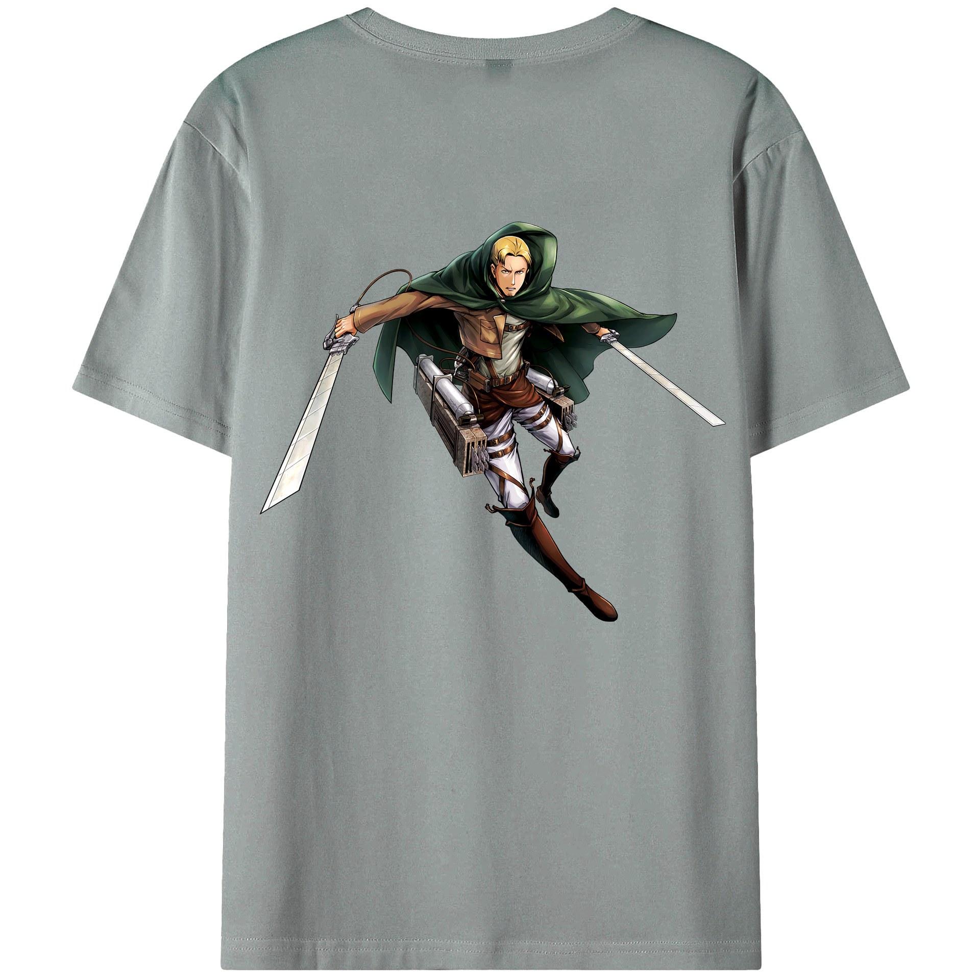（画像用） 進撃の巨人 Attack on Titan 綿100％ メンズ半袖Tシャツ（バックプリント） 通気性
